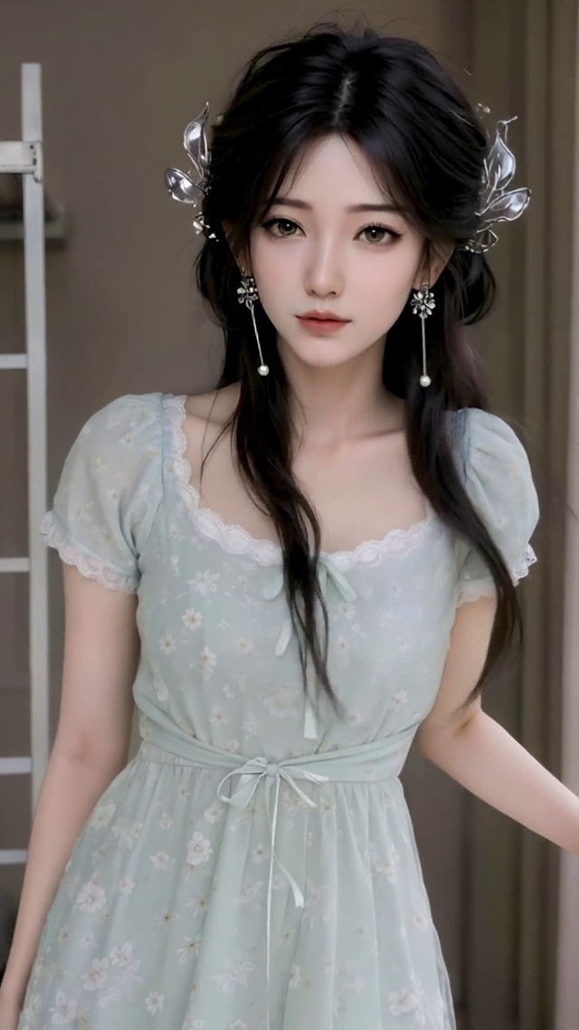 宿舍窗边清纯美少女