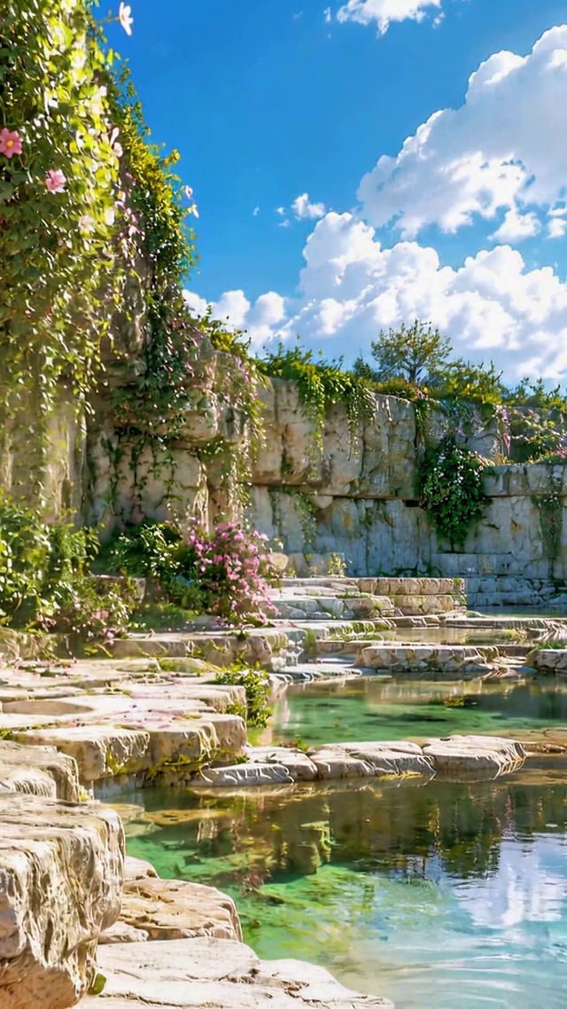 花漫石涧清池治愈风景