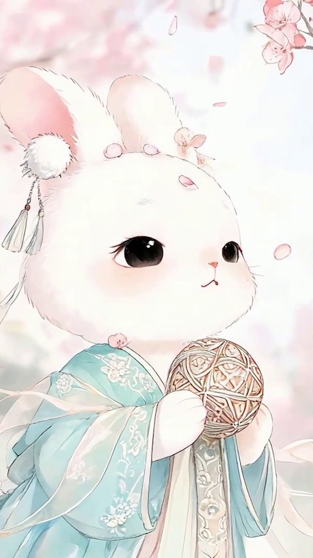 樱花树木兔子