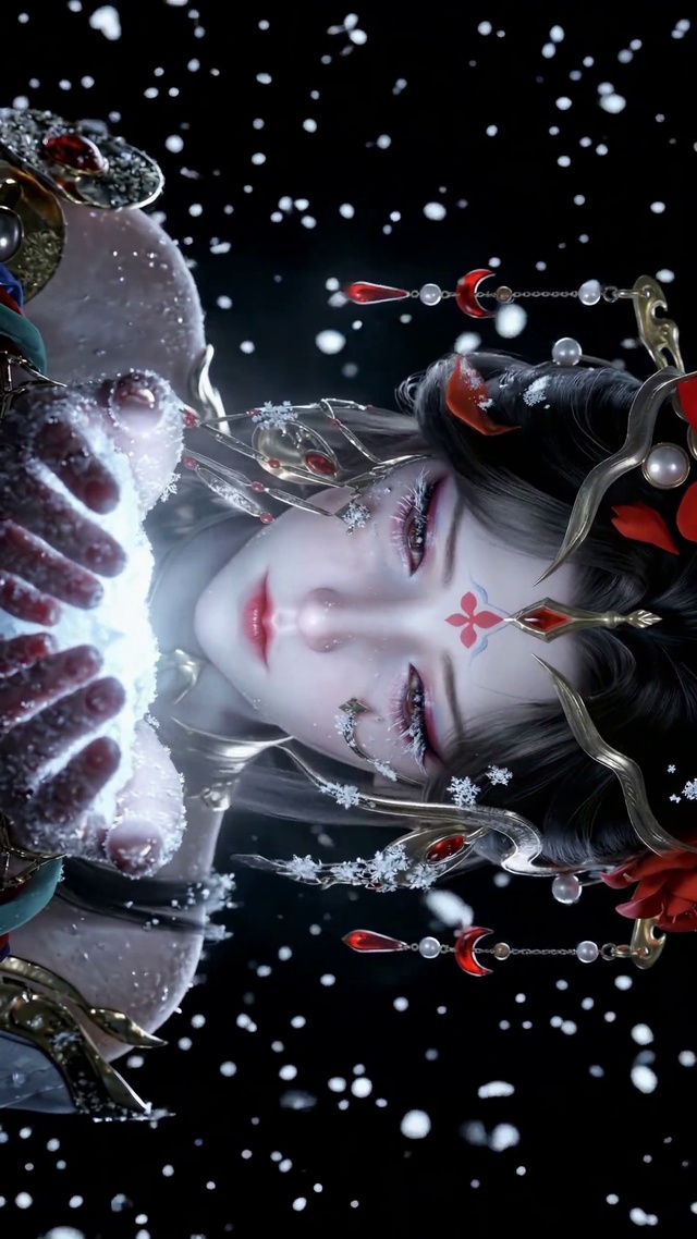 一捧霜雪意，半分红颜殇