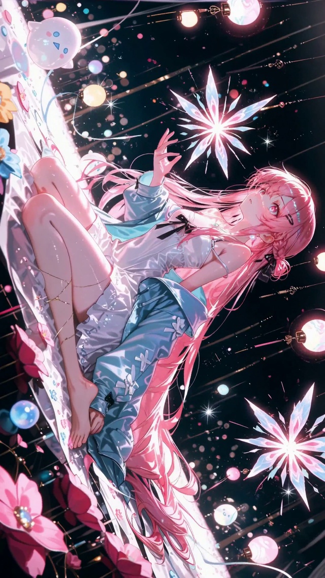 二次元粉发长腿少女