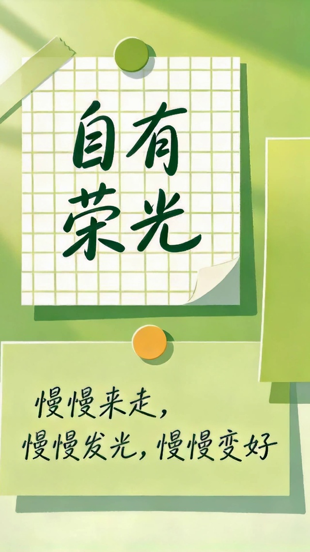 绿色清新便签文字