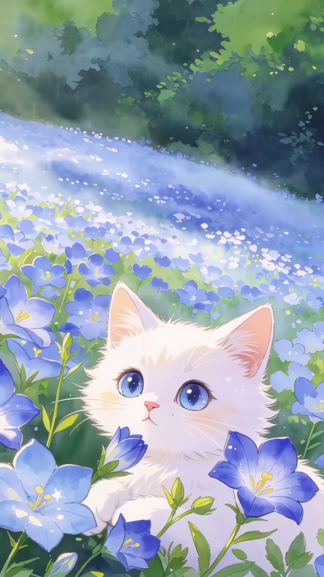 花海里的小猫咪