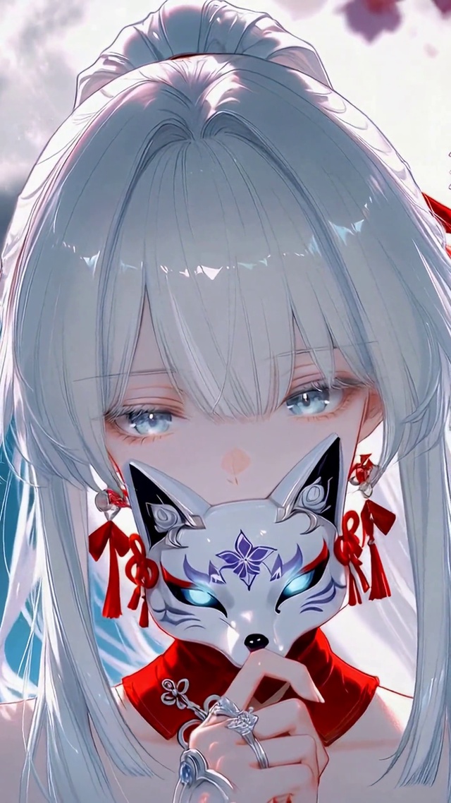 月下狐面少女