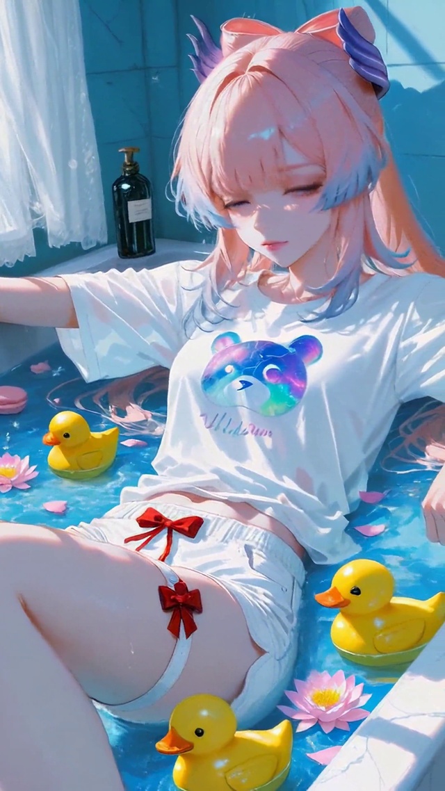 浴缸粉发少女珊瑚宫心海