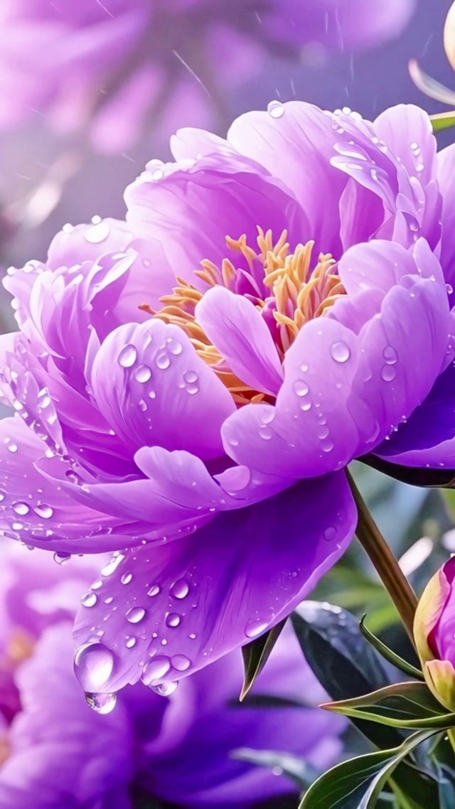 紫色牡丹花4K