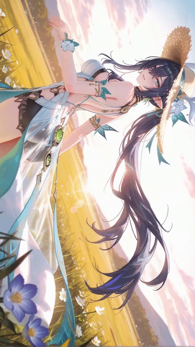 花海草帽女孩