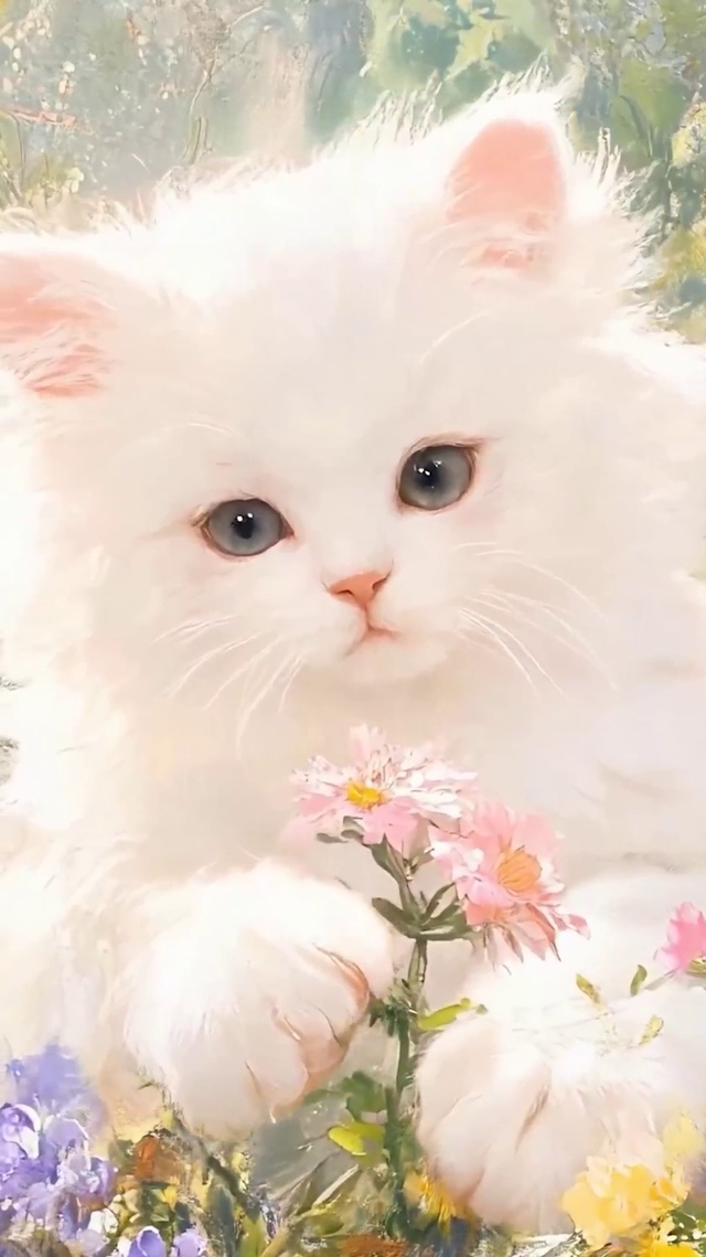 花丛中猫咪