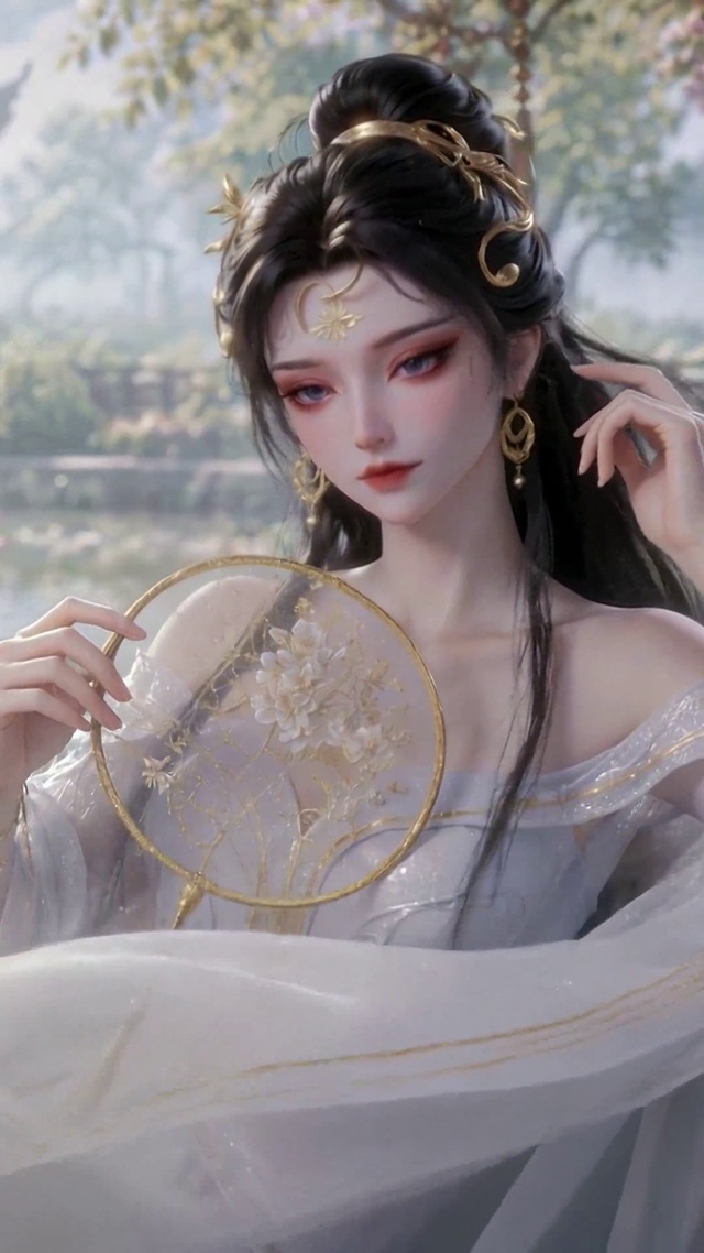 古风樱花庭院古装美人