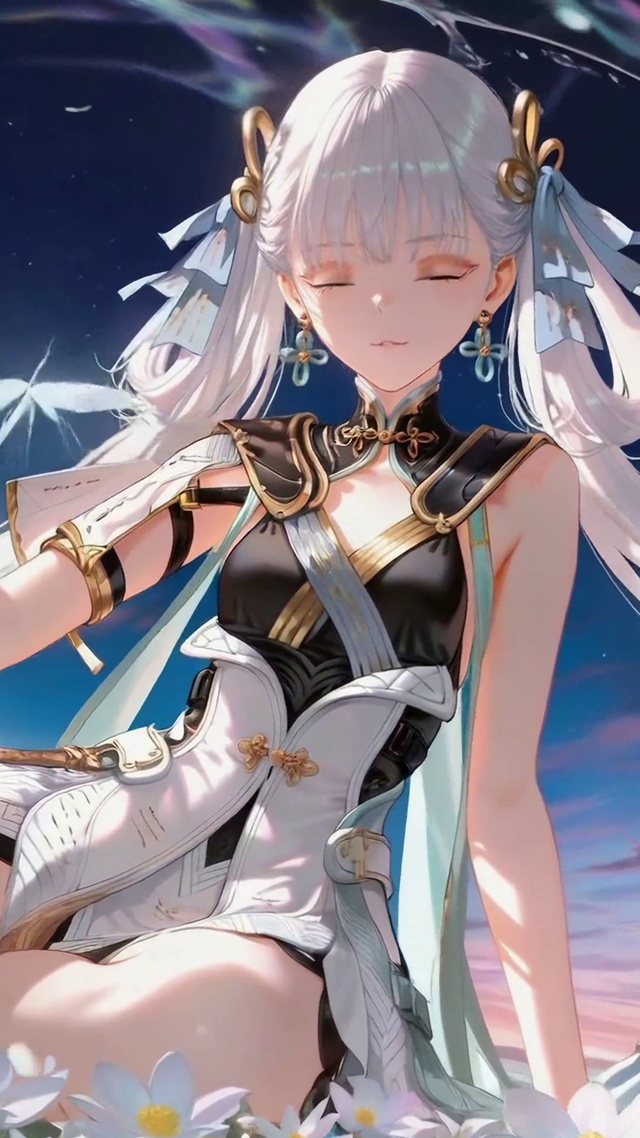 花海星空银发少女今汐