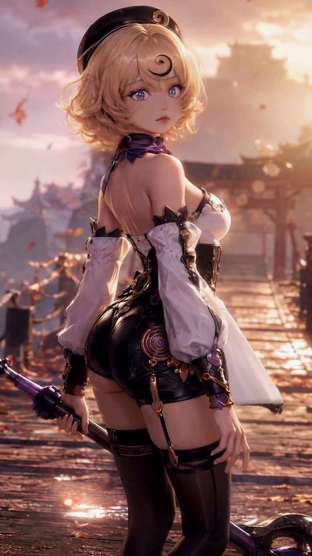 秋日枫林二次元美少女