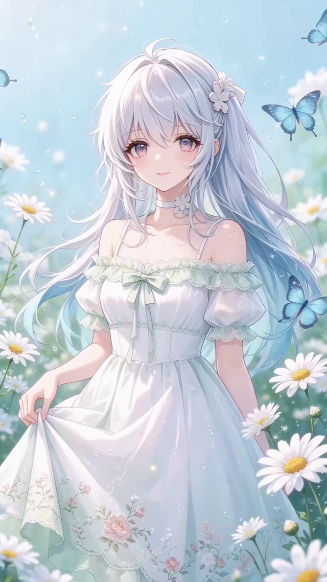 雏菊漫野的清夏少女