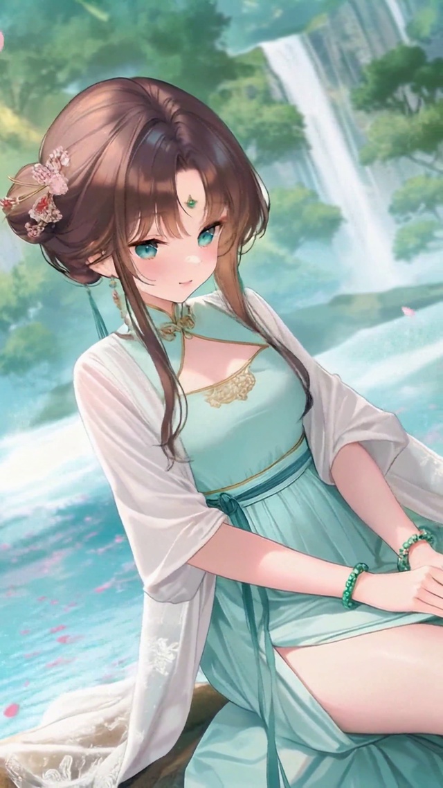 清溪樱花古风美少女