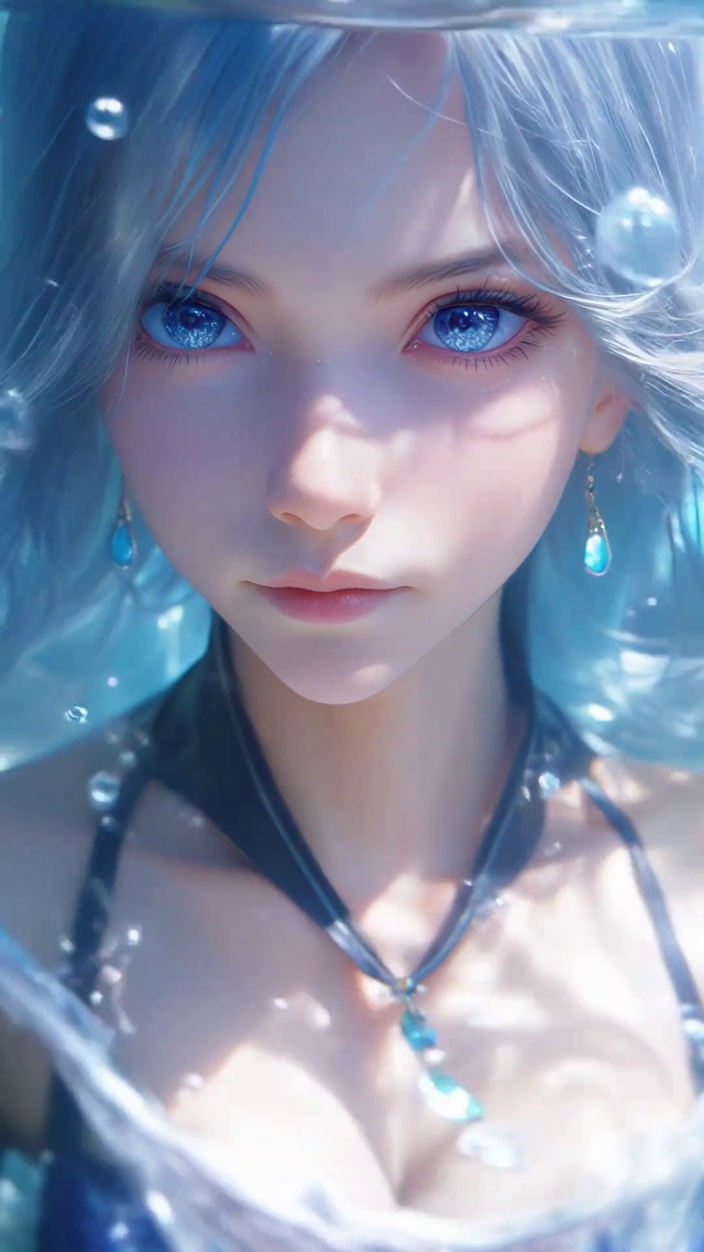 海水中的动漫美女