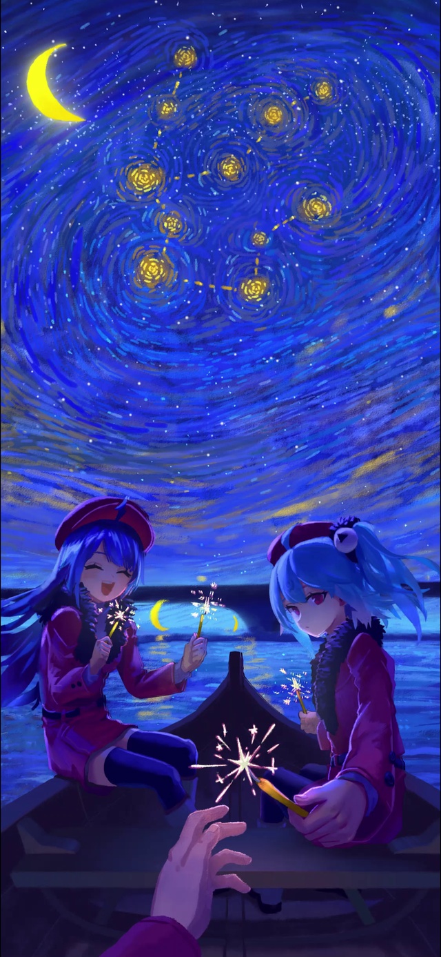治愈唯美天空乘船放烟花🎆的动漫少女【作品均有工程文件🈲️转载】