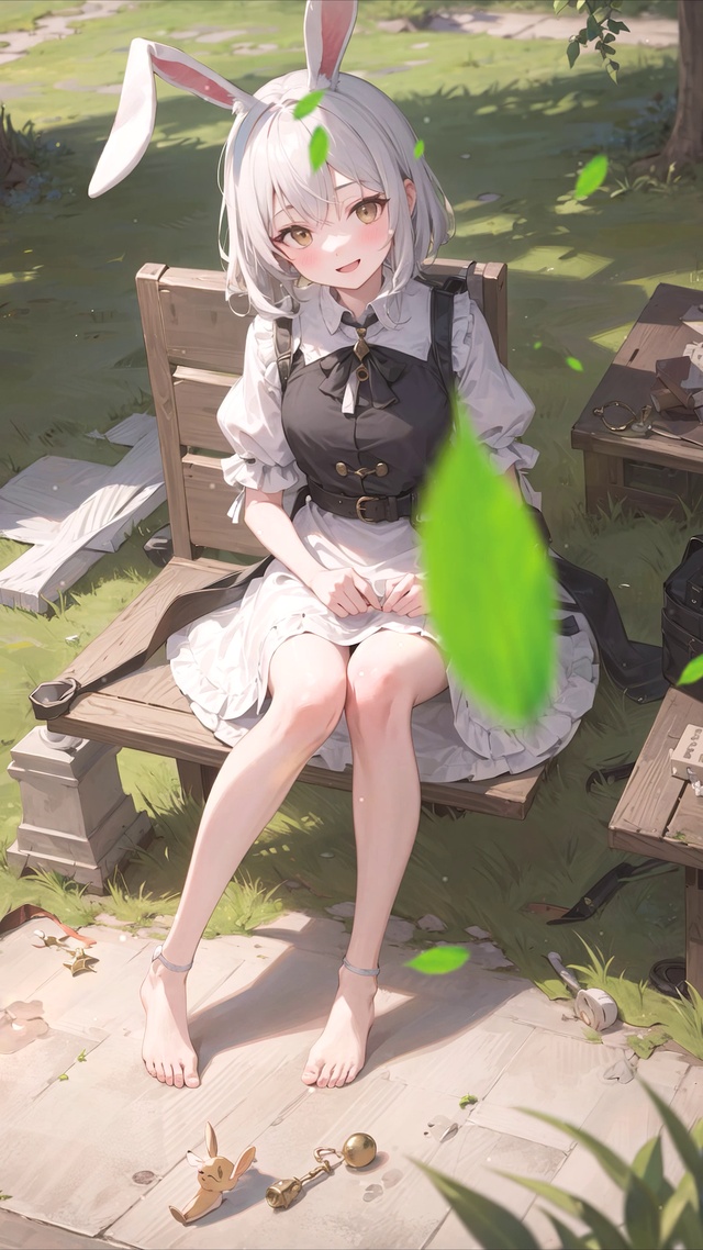 可爱户外兔耳少女