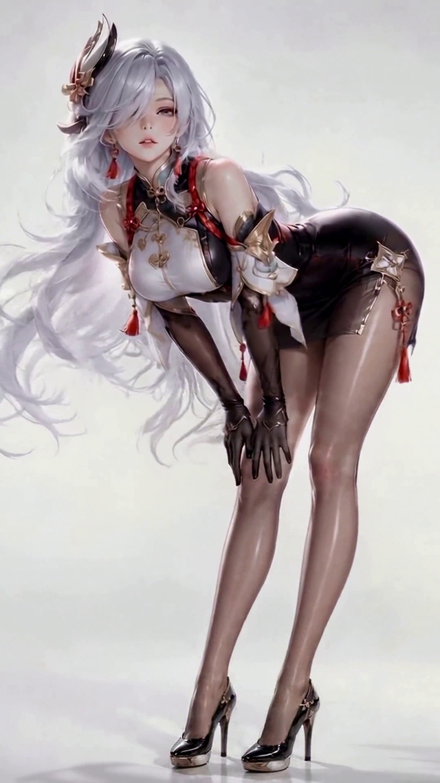 清纯白发女神