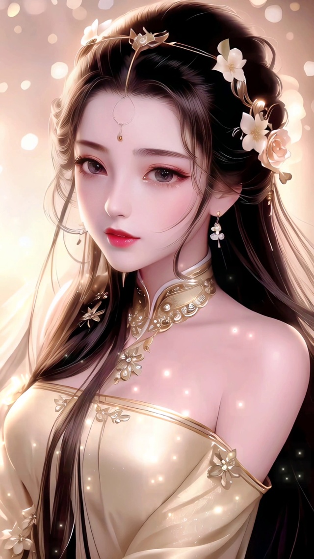 梦幻金唯美古风少女