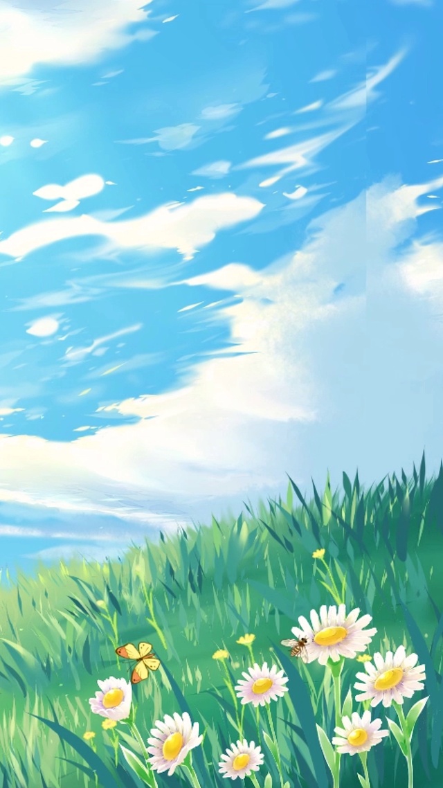 草原、白云、蓝天