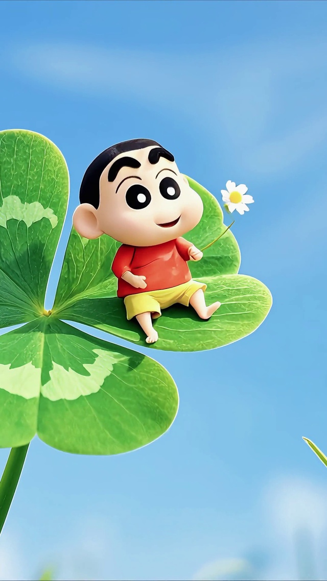 四叶草上的呆萌小新