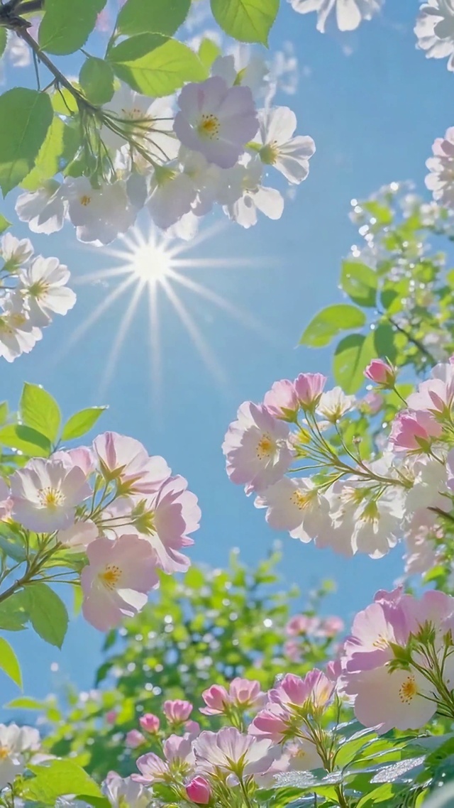 春日晴空樱花盛放美景