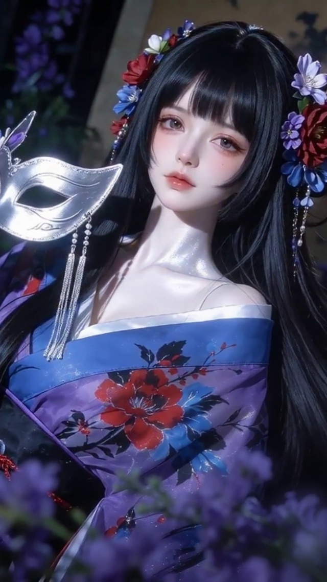 暗处微光面具少女