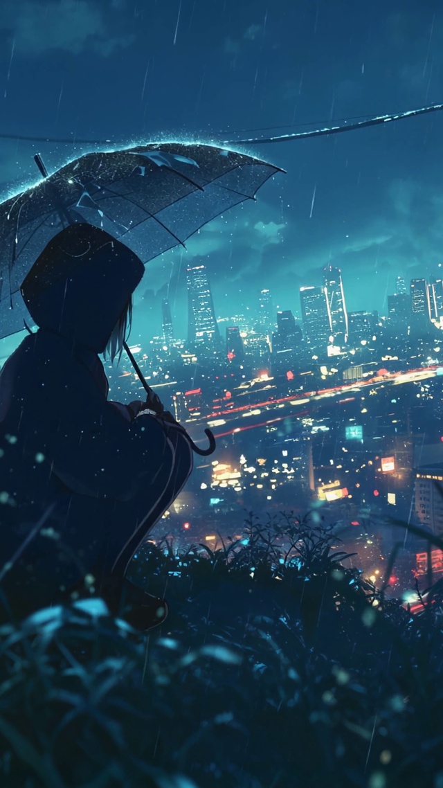 雨中一人