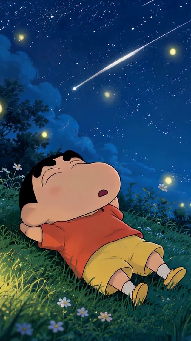 月夜休憩的蜡笔小新