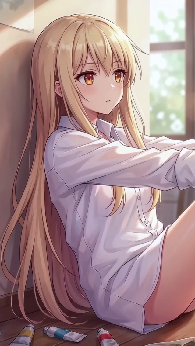 艺术角落的少女