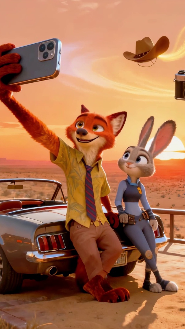 沙漠日落情侣时光