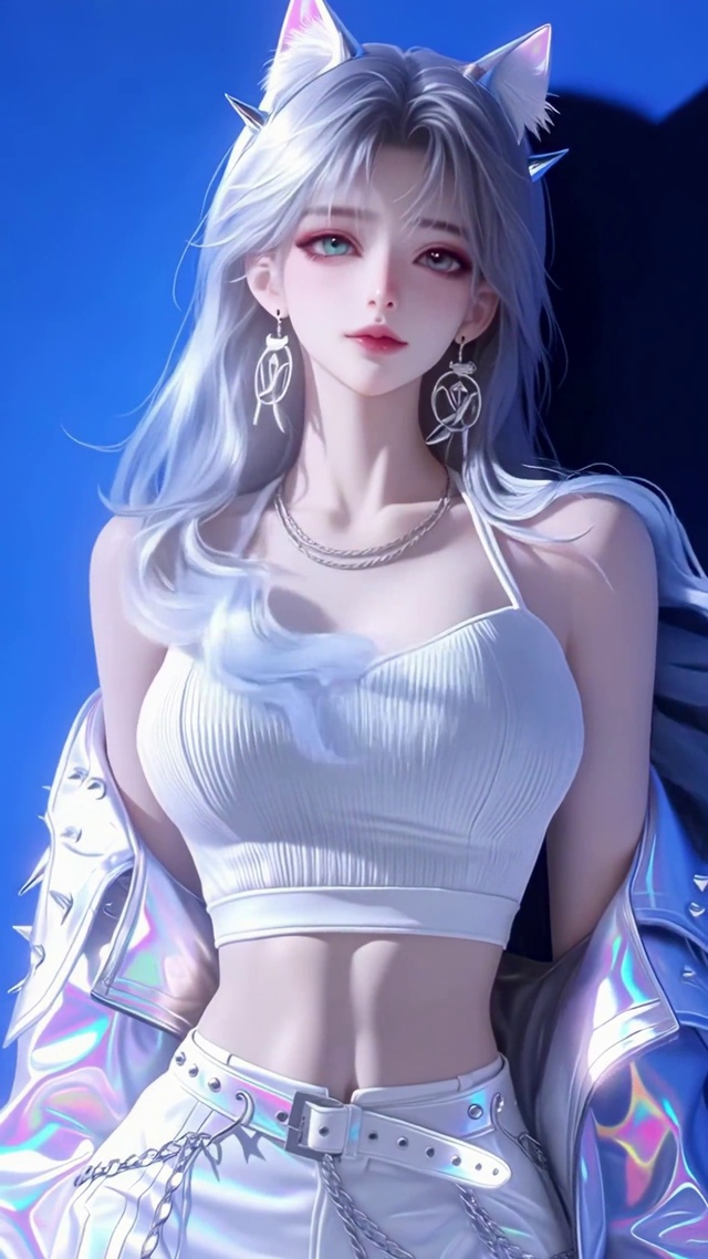 蓝调光影猫系少女