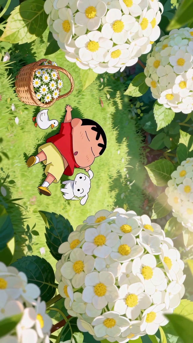 安静花丛午睡-蜡笔小新