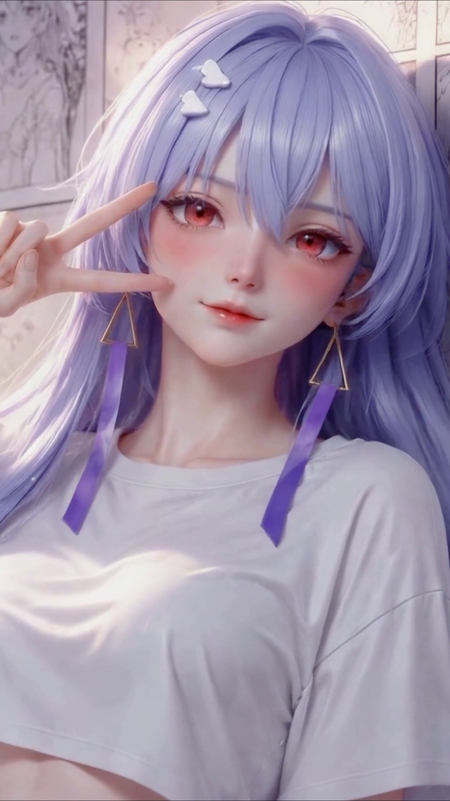 温柔紫发二次元美少女