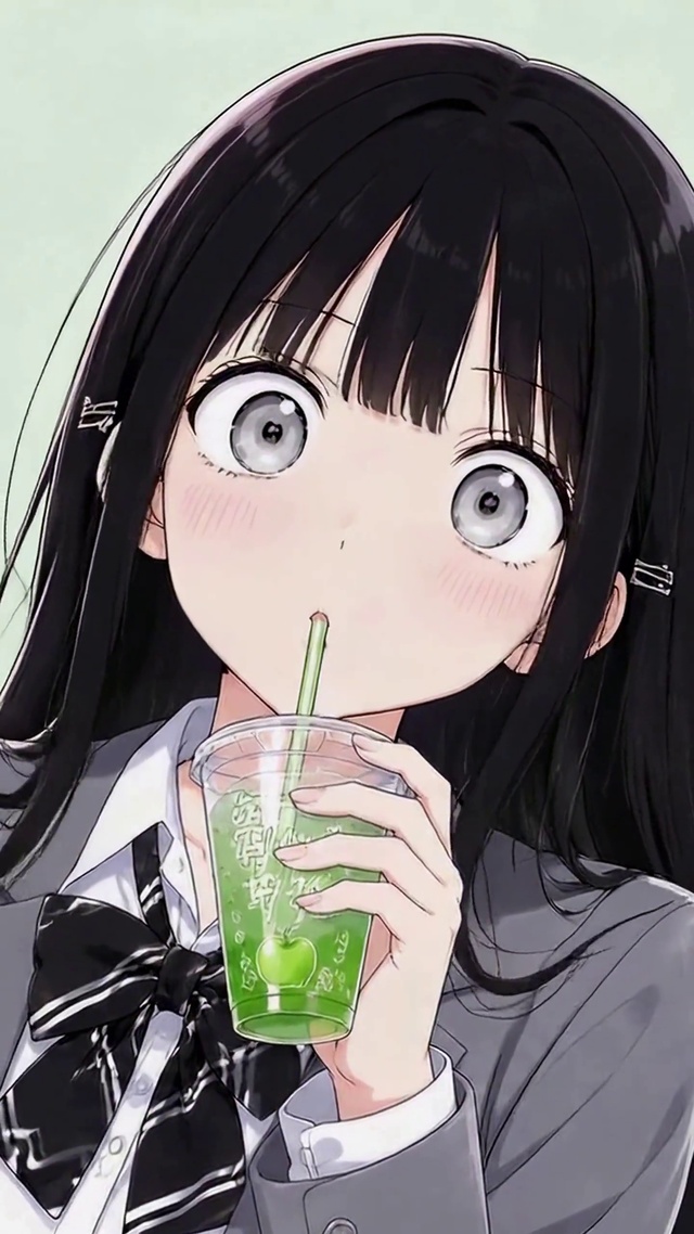 清新青苹果二次元美少女