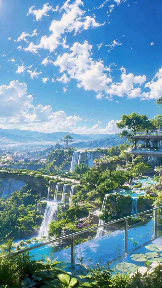 梦幻治愈未来生态城市风景