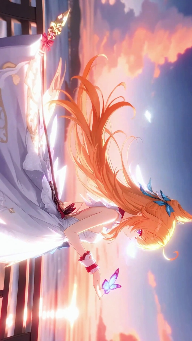 爱可菲丨蝶落晚风丨