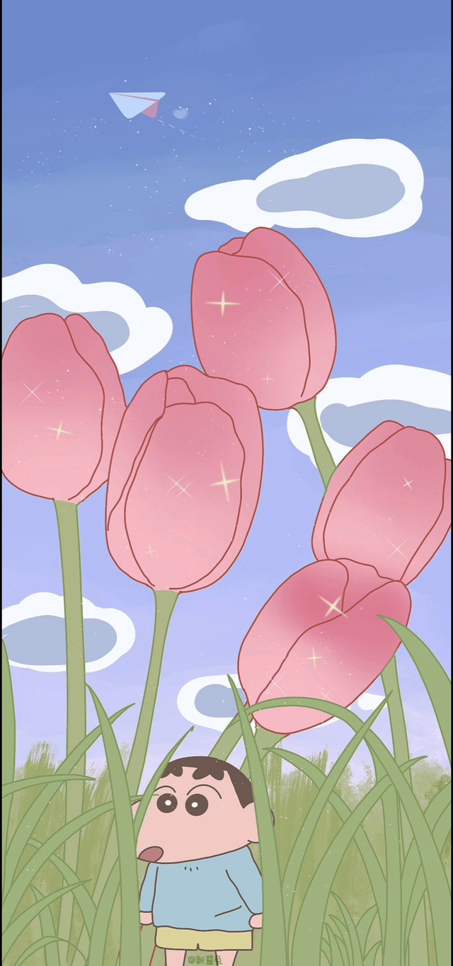 情侣壁纸—花田间的小新（男）