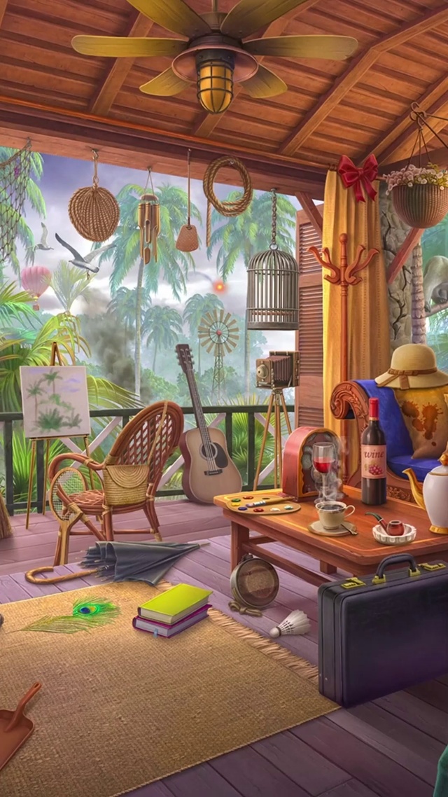 夏天丛林木屋