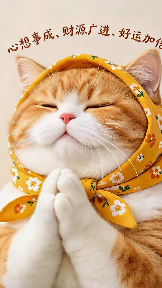 祈福橘猫好运常在