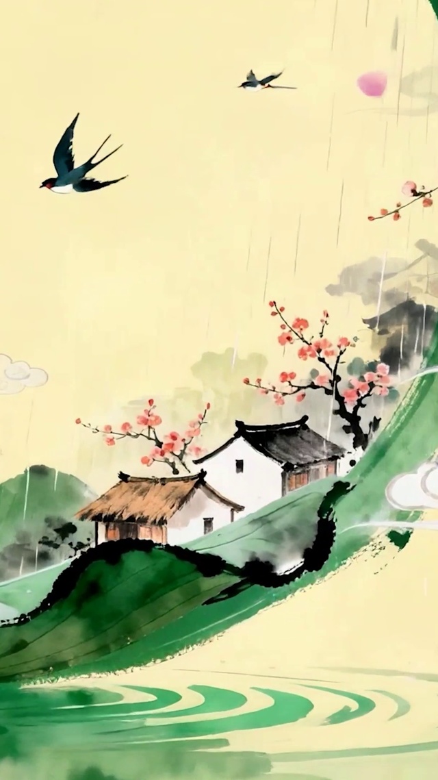 护眼雨天树木