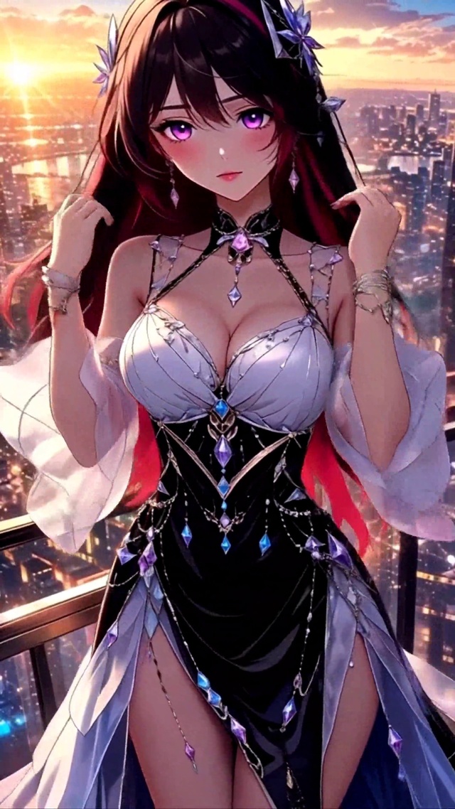 夕阳下的女孩