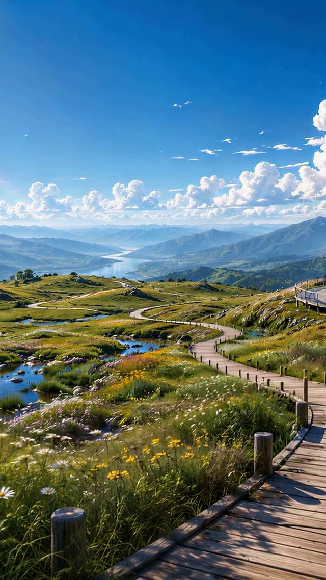 治愈清新山间河谷自然风光
