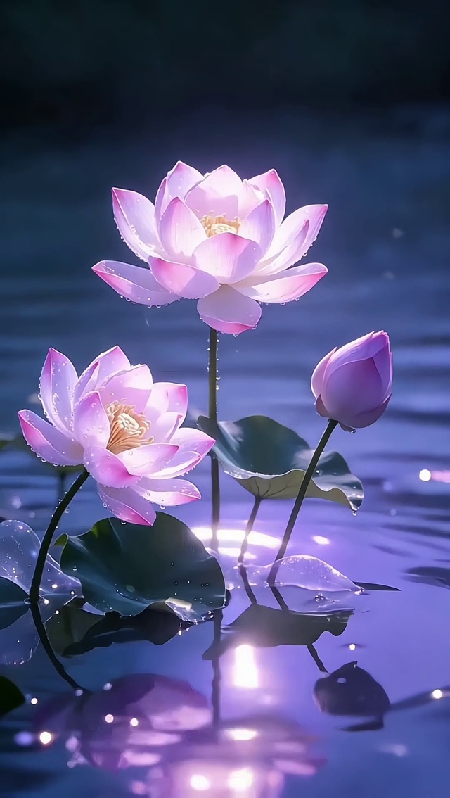 月下荷花