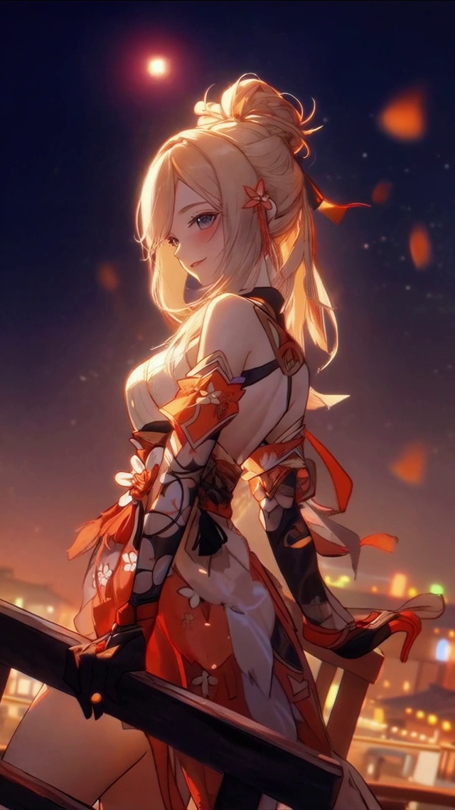 烟花下的女孩