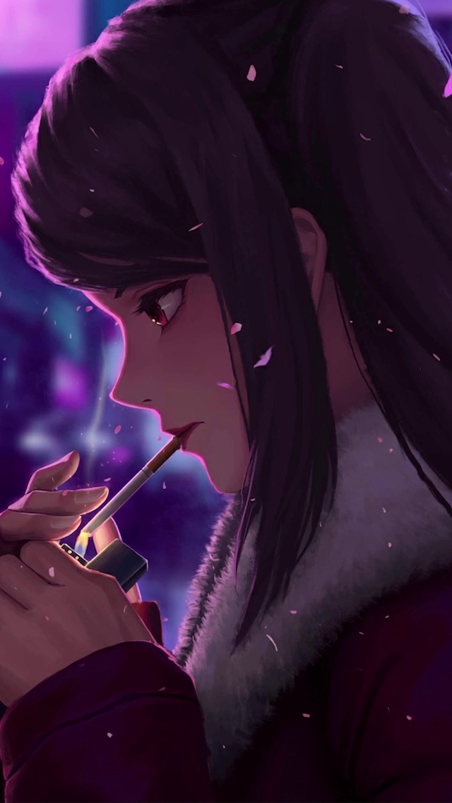 抽烟的女孩