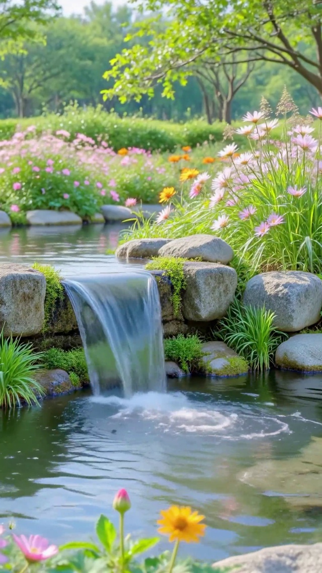 护眼公园小溪流