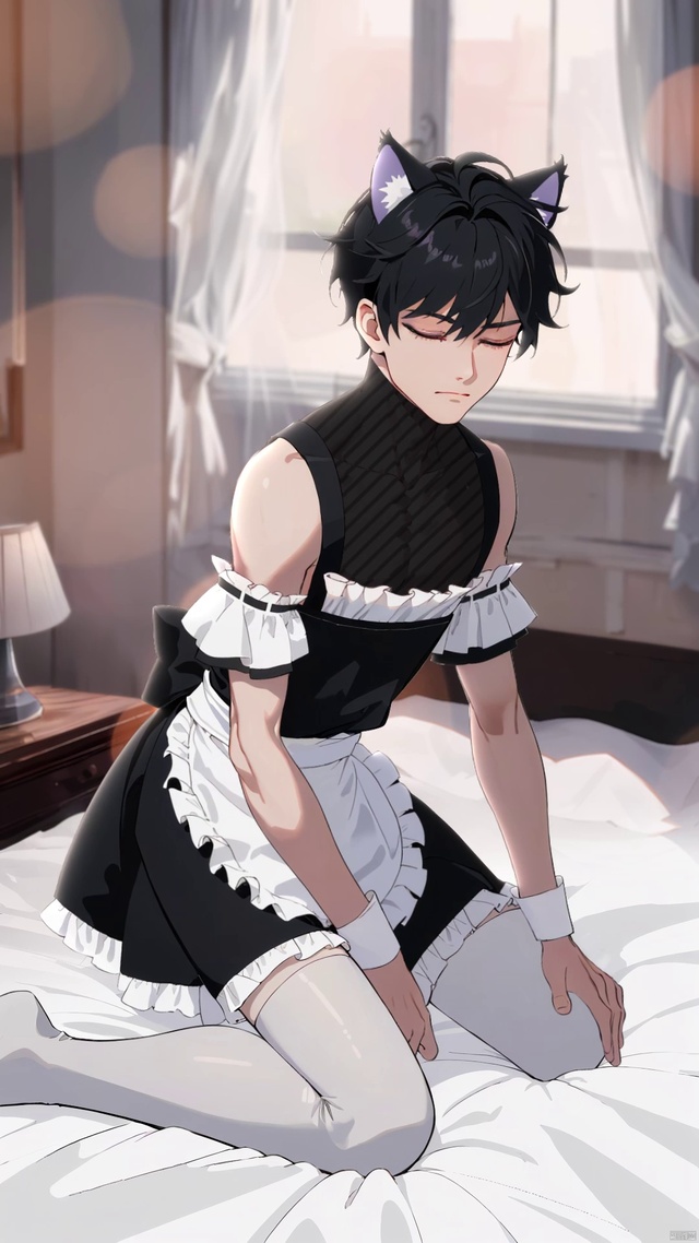 可爱清纯女仆装帅哥