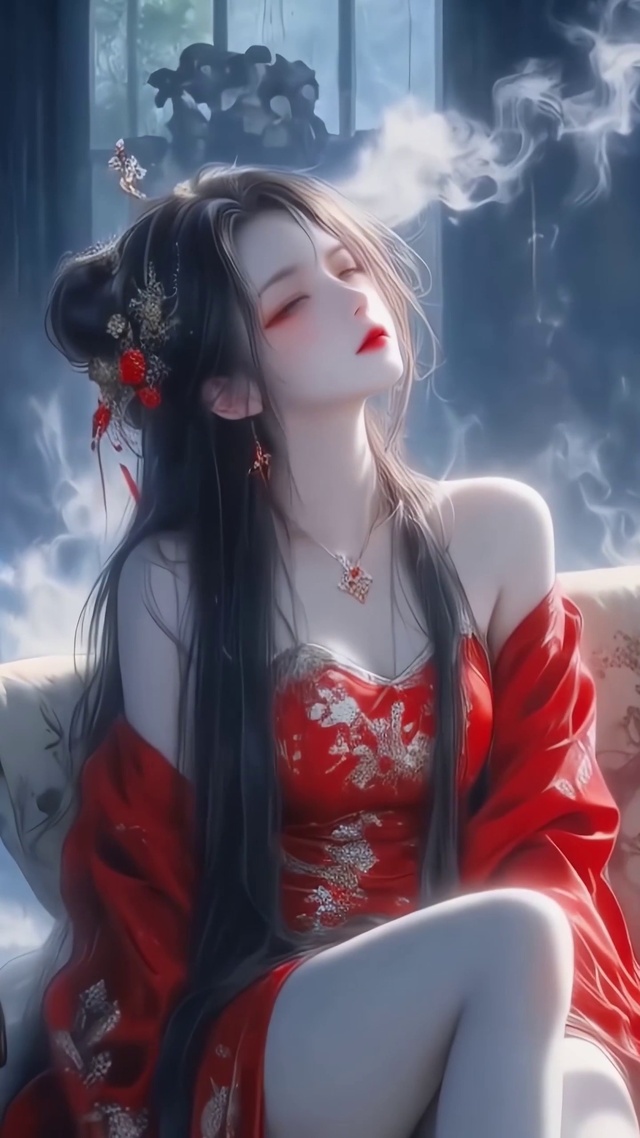 古风性感红衣美女