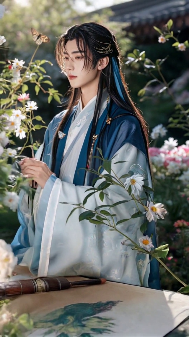 院中赏花