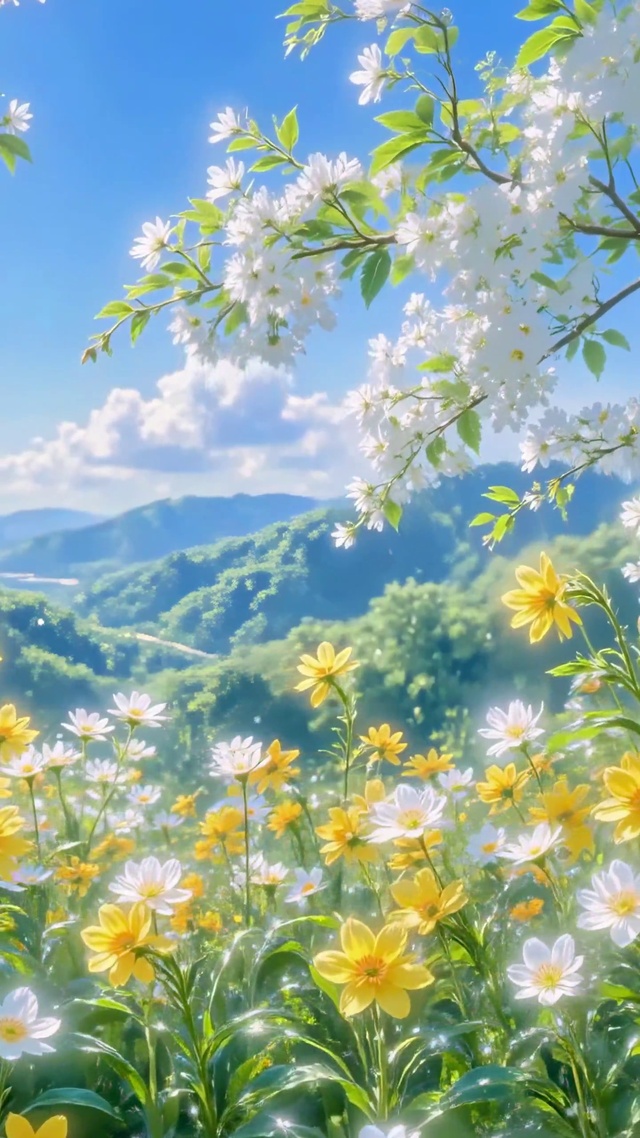 春日山谷的野花花海